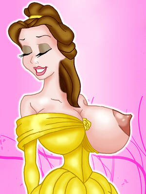 famous cartoon huge boobs - Princess Belle nude