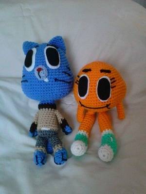 Dolly The Amazing World Of Gumball Porn - Gumball and Darwin from The Amazing World of Gumball. Free crochet pattern  at KimLapsley.
