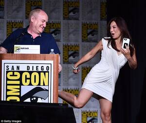 Chloe Bennet Naked Porn - Chloe Bennet wears a red jumpsuit while promoting Agents of S.H.I.E.L.D at  Comic-Con | Daily Mail Online