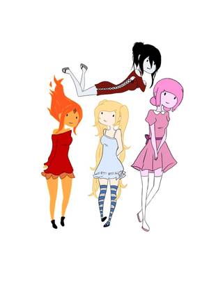 Beemo Adventure Time Sexy - Adventure Time Girls - Flame Princess, Fionna, Princess Bubblegum and  Marceline