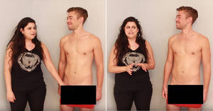 first lesbian touching - Lesbians touch a penis for the first time