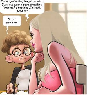 Blonde Comic Book Porn - One of the best cartoon porn which has a sexual blonde babe touching the  girl's fellow in school