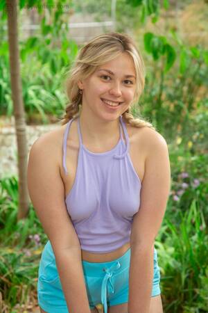 chubby blonde teen perky - Cute blonde girl Selvaggia showing perky tits naked outdoors | SexPin.net â€“  Free Porn Pics and Sex Videos