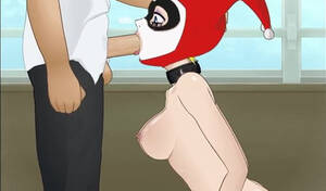 harley quinn toon blowjob - Harley Quinn and her deep throat blowjob on her knees, porn cartoon