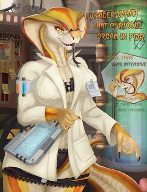 Anthro Snake Porn - e621 anthro bra breasts clothing disembodied_penis duo english_text eyewear  female furgonomics glasses hi_res lab_coat laboratory male