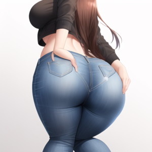 Anime Jeans Porn - Rule 34 - ai generated anime style fat ass female only jeans | 7740141