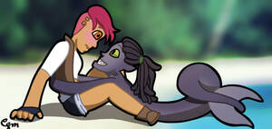 lesbian punk girls nude - Local Punk Lesbian is Flustered by Naked Merwoman by CJ-the-Artist on  DeviantArt