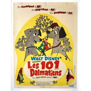 101 Dalmatians Porn Comics English - 101 DALMATIANS French Linen Movie Poster - 23x32 in. - 1961 1st Rel.