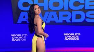 Becky G Sex Porn - Becky G puts in VERY leggy yellow dress featuring high split at 2021  People's Choice Awards | Daily Mail Online