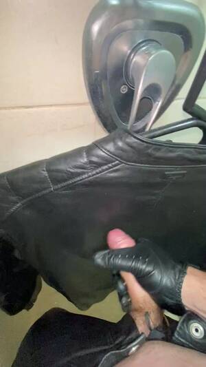 leather cum - CUM OVER LEATHER JACKET - ThisVid.com