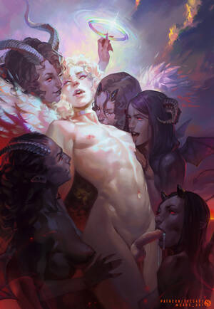 Angel Art Porn - Corruption of an angel (art by @sabs_art) : r/GentleDungeon