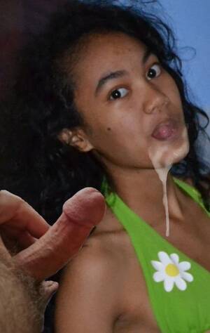 ebony slut face - Cute ebony slut with cum on her chin - Cum Face GeneratorCum Face Generator