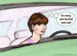 cartoon sucking cock in car - Horny white chick in car stops to suck on mighty black cock to lick sweet  cum - CartoonTube.XXX