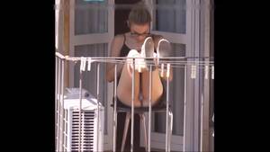 Neighbours Hidden Porn - Neighbour girl on balcony with upskirt filmed in secret and spied
