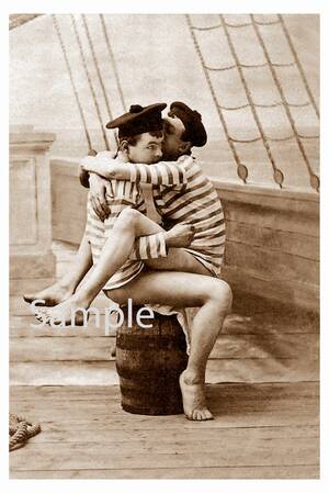 1900s vintage hardcore sex - Vintage 1900's Photo Reprint of a Nude Sailor Sitting on - Etsy