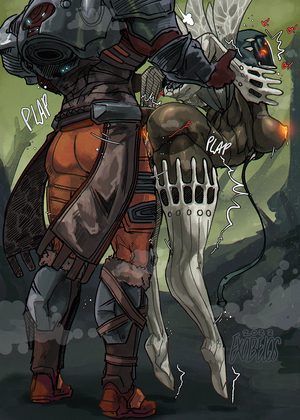 Destiny - Rule 34 - 3 eyes alien alien girl arms held back athletic female black skin  bungie chii'ves (exobelos) crabbi puffs destiny (game) destiny 2 exobelos  guardian (destiny) hive (destiny) hive guardian human