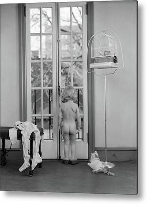 best nudist girl gallery - 1950s Young Girl Nude Back To Camera Metal Print by Vintage Images - Fine  Art America