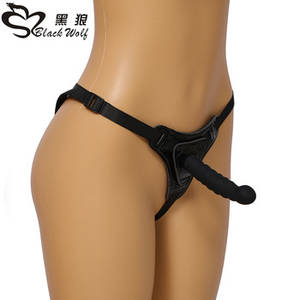 Big Black Strap On Porn - Black Wolf New style Silicone big strap on dildo gay porn for man and male