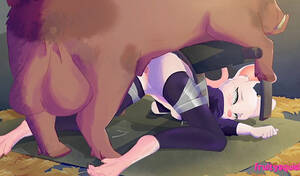 Cat Anime Porn - Cute cartoon cat girl takes big cock from behind