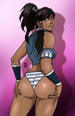Avatar The Last Airbender Panties - Rule 34 - ass ass grab avatar the last airbender back view clothing co  black dark-skinned female dark skin female female only highres korra  looking at viewer panties small breasts solo straight