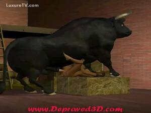 Bull Fucks Girl - Short animation with a bull fucking pussy - LuxureTV