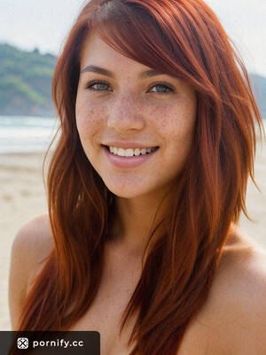 Blue Red Hair Pussy - Teen Romanian Girl with Amber Eyes, Red Hair, and a Trimmed Pussy in a  Front Beach Photo Shoot | Pornify â€“ Free PremiumÂ® AI Porn