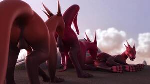 dragon sex orgy - Red dragons fuck in 3D cartoon orgy
