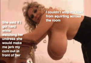 big tit jerk off captions - jerking off to huge milf tits - Porn With Text