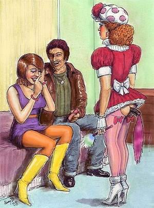 Male Cartoon Sissy Porn - Femdom forced feminization fetish, Dominant women dress men like women,  make them sissy boys.