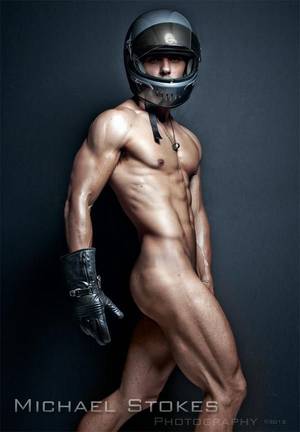 Michael Stokes Sexy - Man with Motorcycle Helmet - Michael Stokes Photography