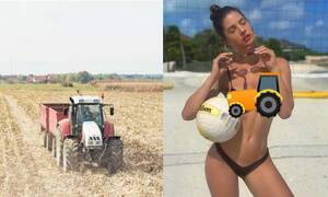 Amanda Cerny Sex Naked - Team Kisan' offers to receive Amanda Cerny at airport in a tractor