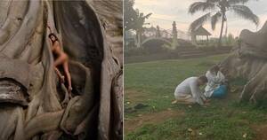 beach nude russia - Russian 'yogi' apologizes for posing naked on sacred Balinese tree, turns  herself over to police | Coconuts