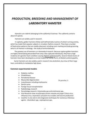 Doctor Forced Breeding Porn - Hamster, housing, breeding and management by dr.pavulraj.s | PDF