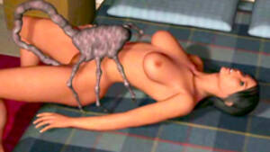Larva Alien Porn - Unstoppable alien larva fills holes of a busty 3d babe