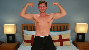 athletic hunks - Young Athletic Straight Pup Miles Shows his Big Uncut Cock and Shoots a  Nice Load