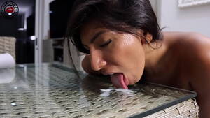 glass table cumshot - Licking His Cum Off The Glass Table After Geting Fucked - XVIDEOS.COM