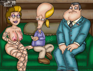 American Dad Porn Betty - american_dad betty_smith blonde_hair bondage breasts_out nipples nude  roger_(american_dad) seated stan_smith tagme