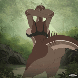 Dinosaurs Big Breast Porn - 219051 - safe, artist:dragons and drawings, allosaurus, dinosaur, reptile,  anthro, animated, arms behind head, big breasts, bottomless, bra, breasts,  butt, clothes, female, huge butt, looking at you, looking back, looking  back at