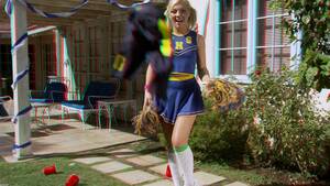 blonde cheerleader cumshot - Cheerleading The Cum: anaglyph 3d porn