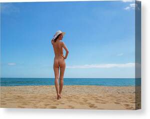 adult beach nudist image gallery - Young Girl On Nude Beach In Spain Canvas Print / Canvas Art by Cavan Images  - Fine Art America