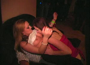 college licking tits - Two college girlfriends are licking tits at the party - AnySex.com Video