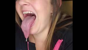 Disgusting Porn Tongue - Slobber Dripping from Mandie's Long Tongue - XNXX.COM