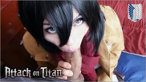 attack on titan massive cock - Mikasa Wants Eren's Dick And Cum - Attack On Titan Cosplay Porn Video