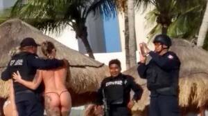 cancun mexico beach girls nude - Police officers suspended over X-rated pictures with topless tourists on Cancun  beach - World News - Mirror Online