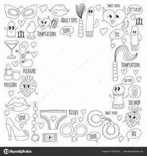 black temptation sex - Doodle humorous sextoys for sex shop, internet shop Dildo, sex. love,  passion, temptation, video, porn, humorous sex shop toys Hand drawn pattern  â€” Vector ...