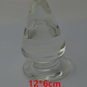 big glass anal - 12*6 CM Large Glass Anal Butt Plug In Adult Games For Couples , Fetish