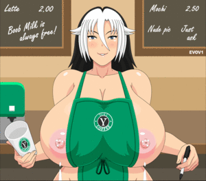 cartoon big black lactating tits - Rule 34 - animated animated gif apron areolae big breasts black and white  hair breast milk breast milk squirt breasts busty cleavage enormous breasts  erect nipples evov1 gif huge areolae huge breasts