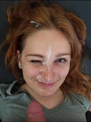 Great Facial Porn - Damn cutie took a great facial cumshot