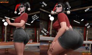 Harley Quinn Big Ass Porn - Harley shakes her money maker. Clown booty go brr.