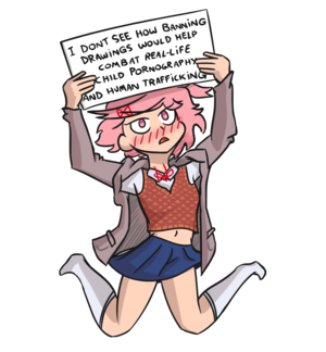 Banned Porn Flat Chest Cartoon - Natsuki's response to being banned by reddit admins : r/DDLC